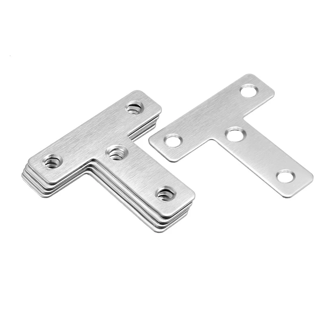 Flat T Shape Repair Mending Plate, 50mmx50mm, Stainless steel Joining Bracket Support Brace, 5 pcs