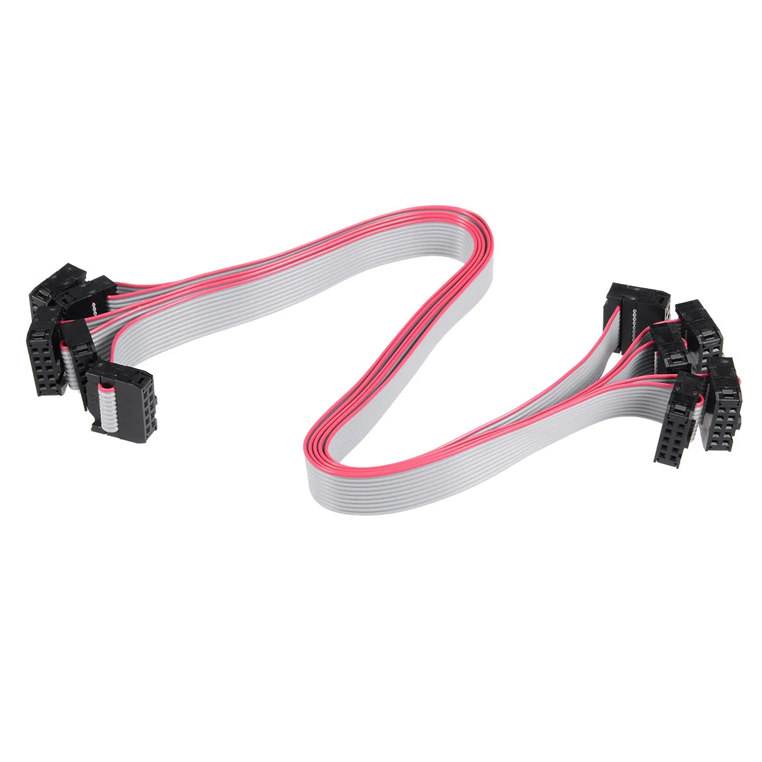5Pcs IDC 10 Pins Connector Flat Ribbon Cable Female Connector 30cm 2.54mm Pitch