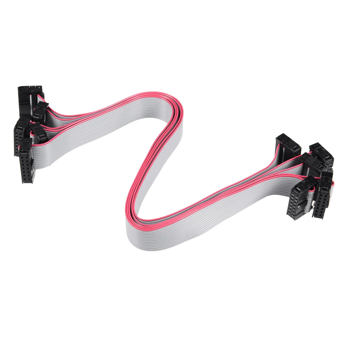 5Pcs IDC 14 Pins Connector Flat Ribbon Cable Female Connector 30cm 2.54mm Pitch