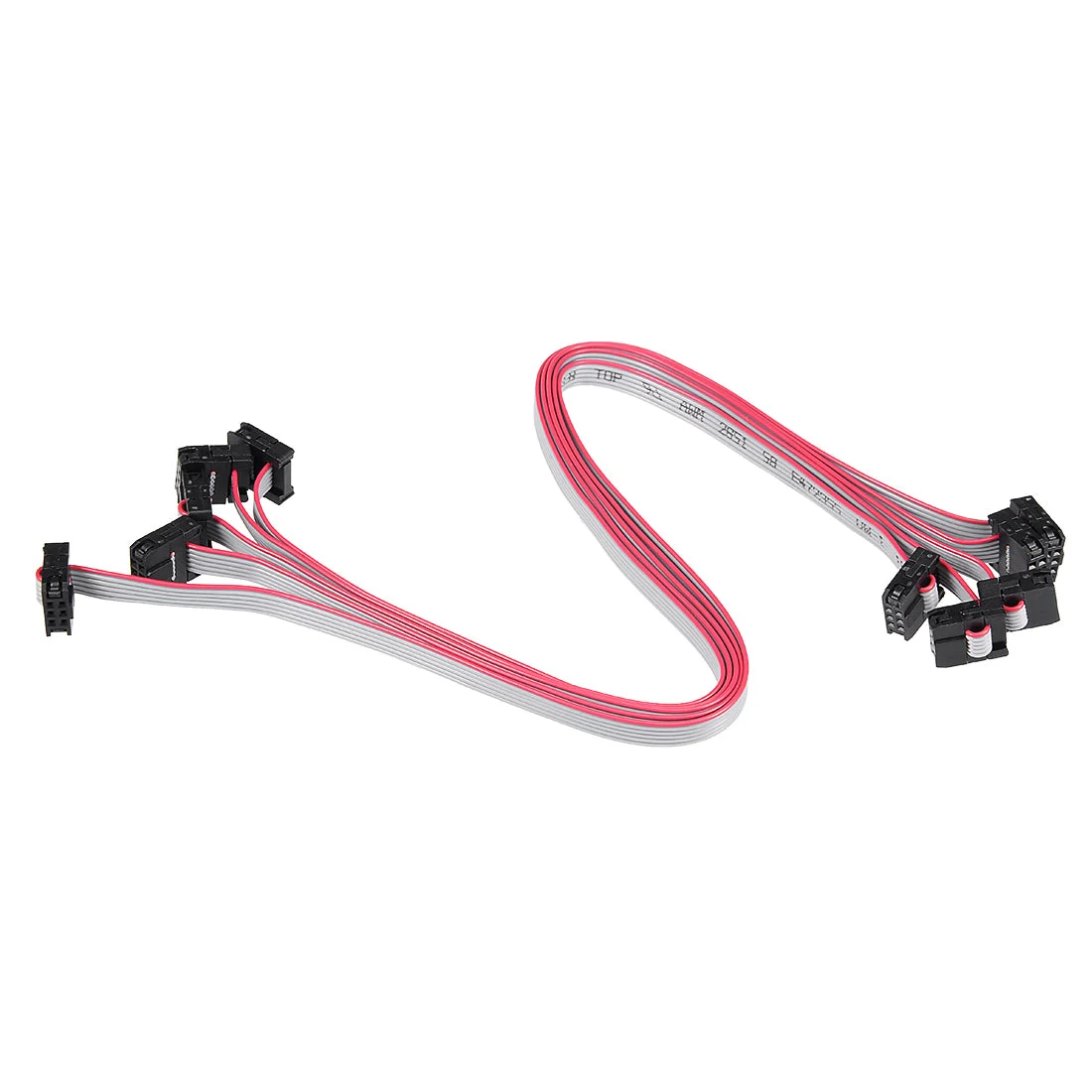 IDC 6 Pins Connector Flat Ribbon Cable Female Connector Length 30cm 2mm Pitch,5pcs