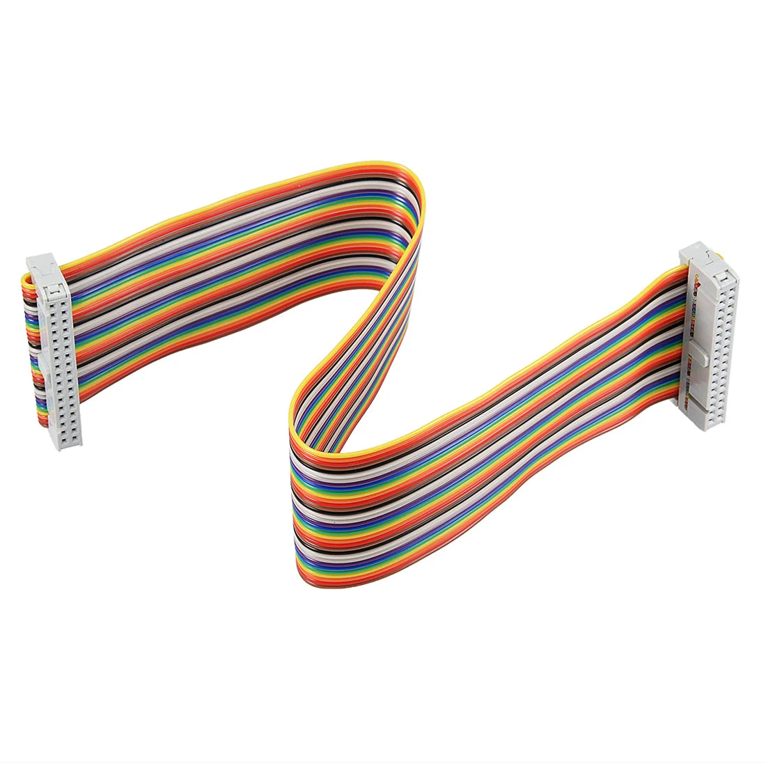 IDC 34 Pins Wire Flat Multicolored Flexible Rainbow Ribbon Jumper Cable 30cm 2.54mm Pitch,1pcs
