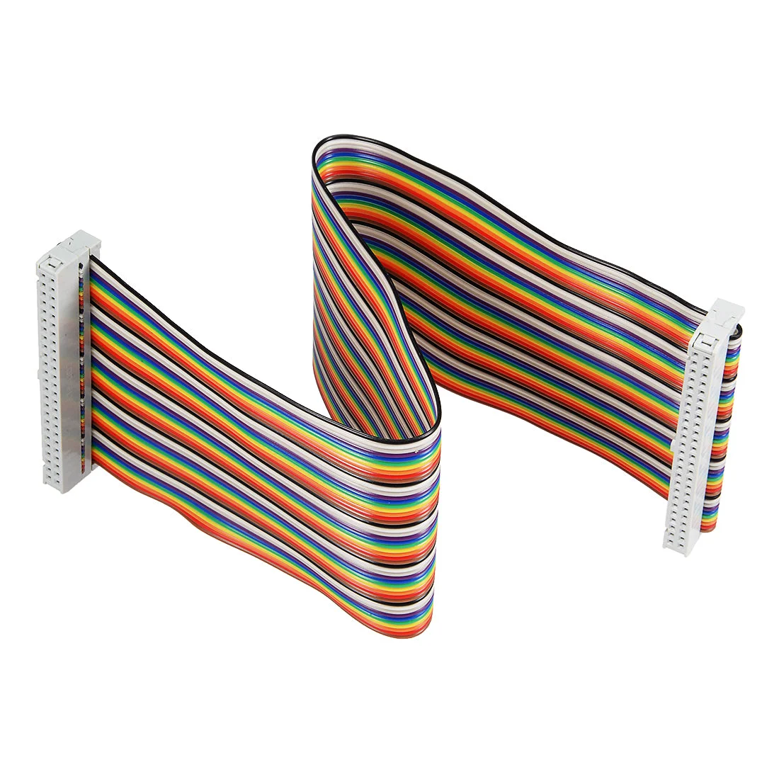 IDC 50 Pins Wire Flat Multicolored Flexible Rainbow Ribbon Jumper Cable 30cm 2.54mm Pitch,1pcs