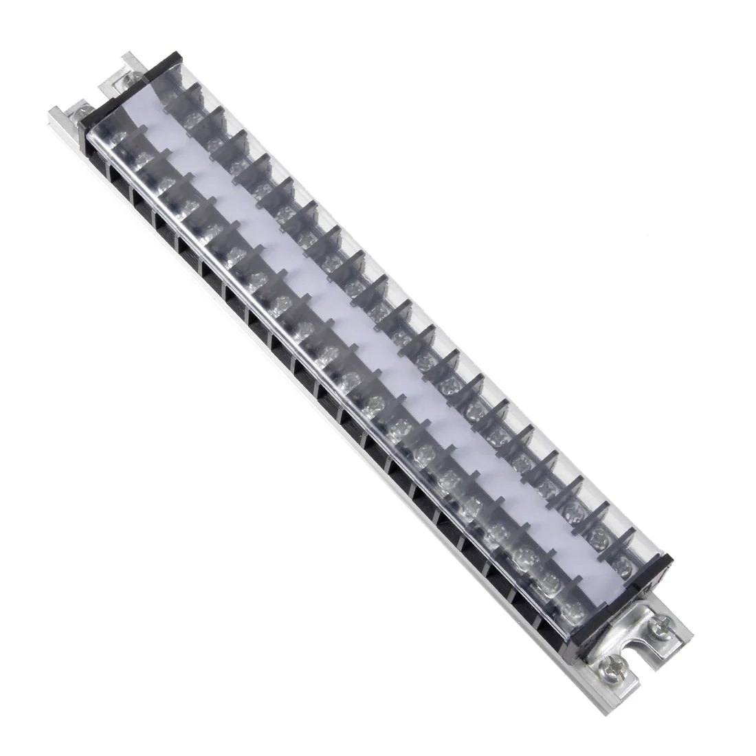 Barrier Terminal Strip Block 660V 15A Dual Rows 20P DIN Rail Base Covered Connector