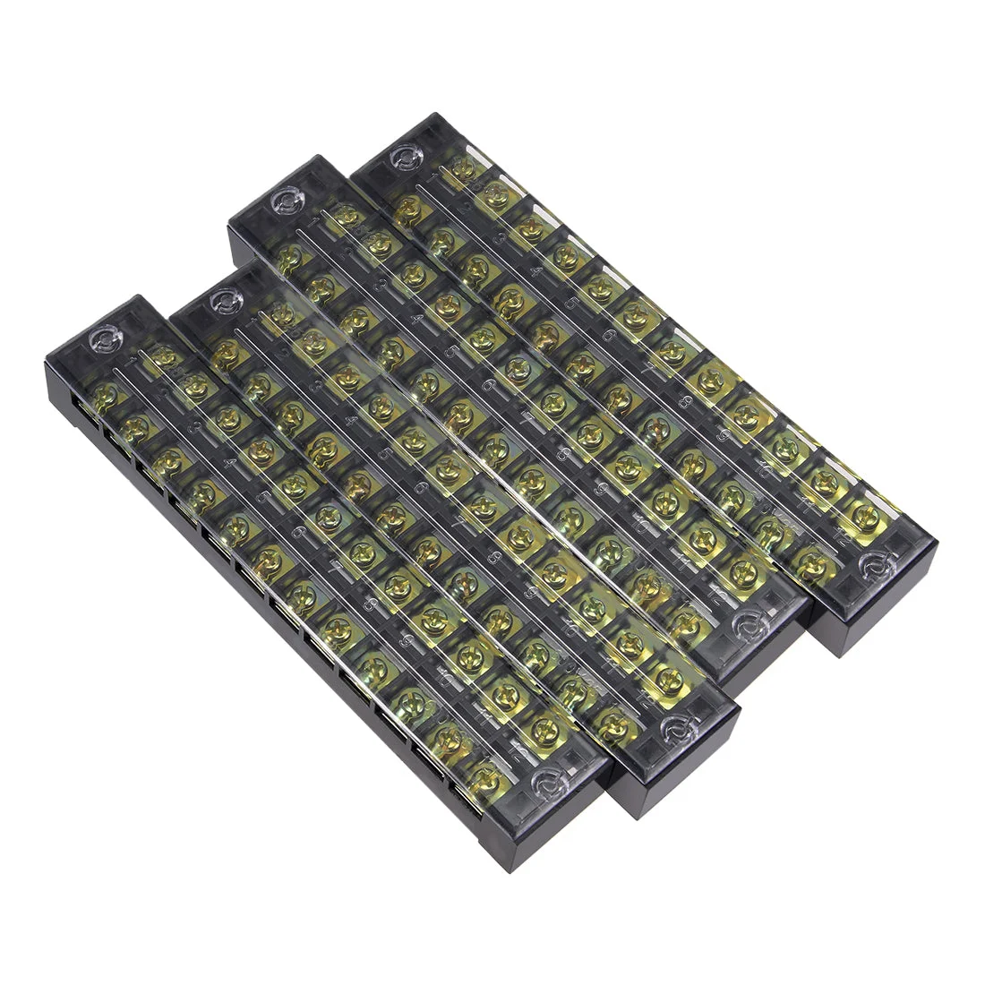 4 Pcs 12 Positions Dual Rows 600V 25A Cable Barrier Block Terminal Strip TB-2512L