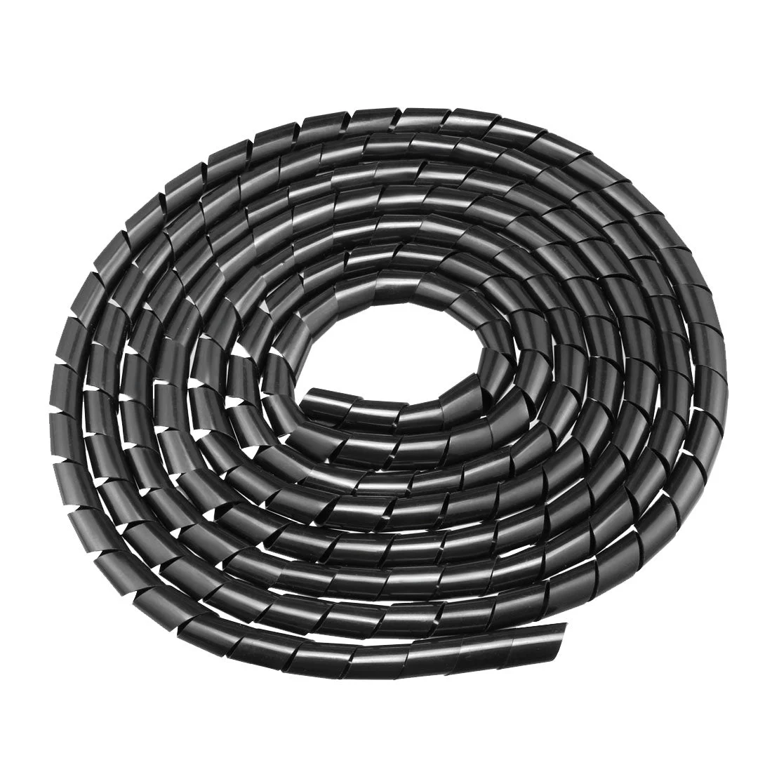 16mm Flexible Spiral Tube Cable Wire Wrap Computer Manage Cord Black 4-5M