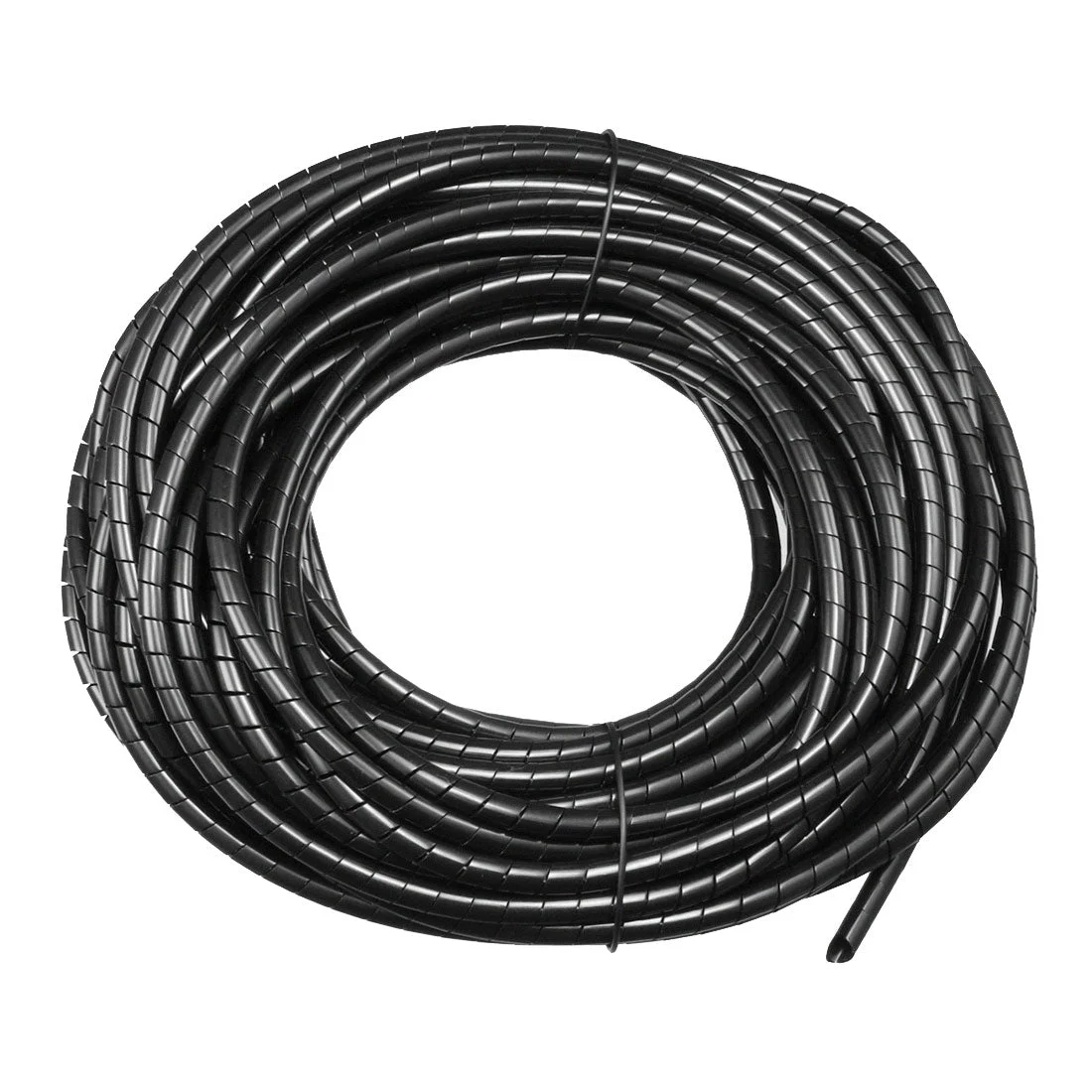 6mm Flexible Spiral Tube Cable Wire Wrap Computer Manage Cord Black 14-15M