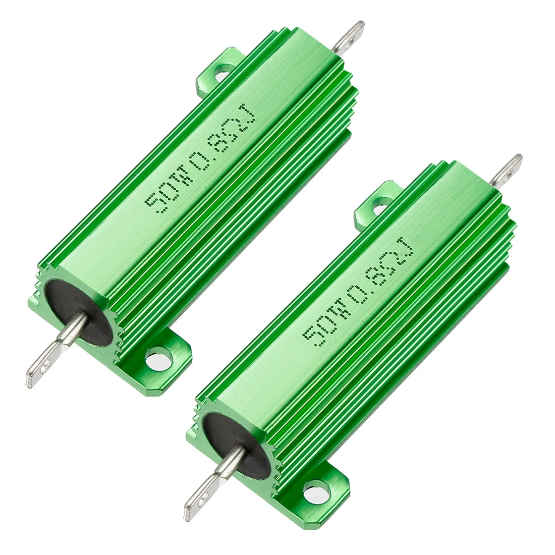 50W 0.8 Ohm 5% Aluminum Housing Resistor Screw Tap Chassis Mounted Aluminum Case Wirewound Resistor Load Resistors Green 2 pcs