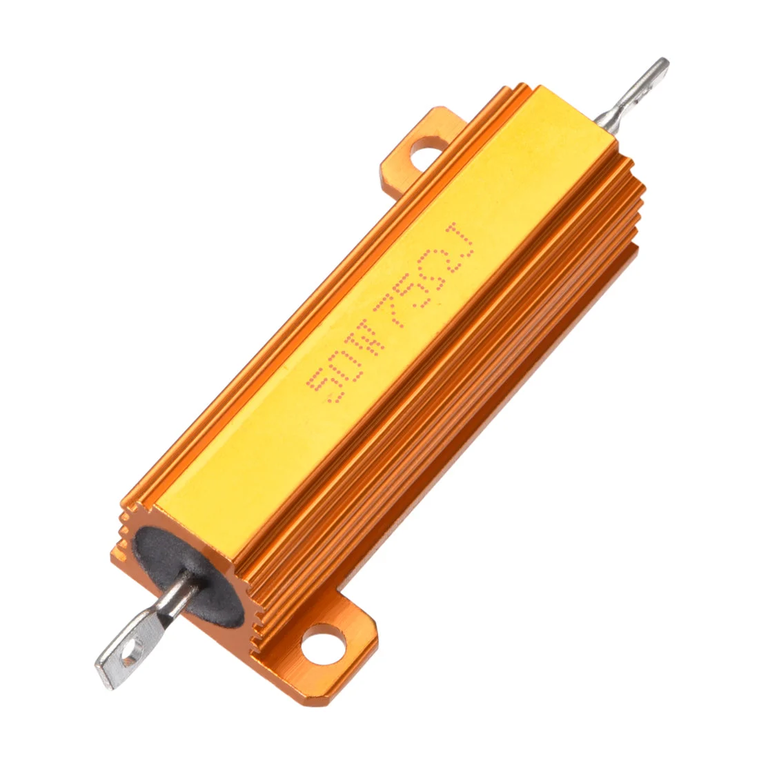 50W 75 Ohm 5% Aluminum Housing Resistor Screw Chassis Mounted Aluminum Case Wirewound Resistor Load Resistors Gold Tone 1pcs