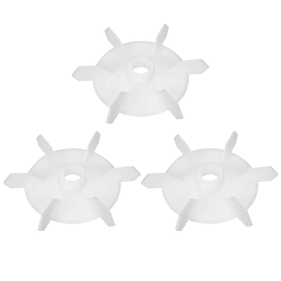 3Pcs 140*20mm D Shaft Replacement White Plastic 6 Impeller Motor Fan Vane