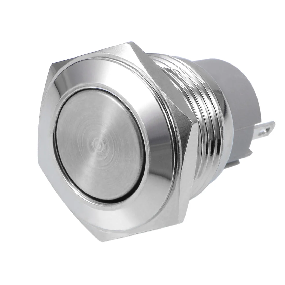 Latching Metal Push Button Switch 16mm Mounting Dia 3A SPST 1NO 2 Terminals