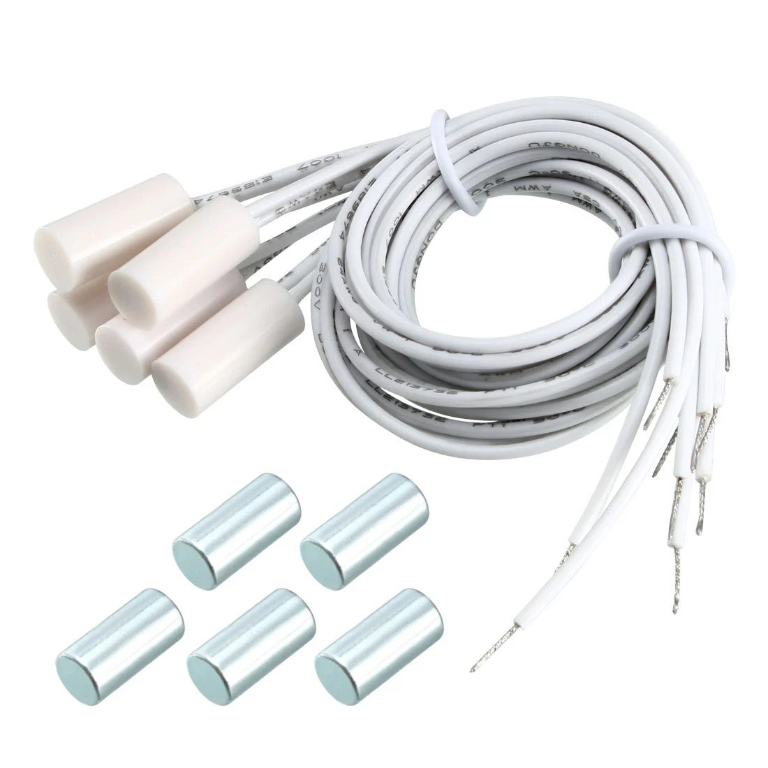 5pcs HC-34A NC Recessed Wired Window Gate Contact Sensor Alarm Magnetic Reed Switch White