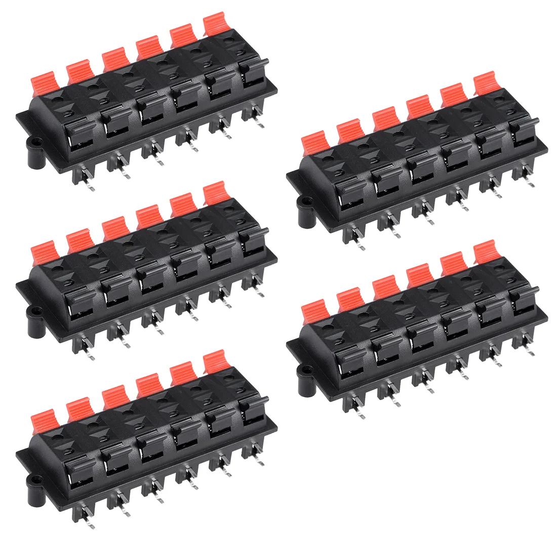 5pcs 12 Way Jack Socket Spring Push Release Connector Speaker Terminal Strip Block