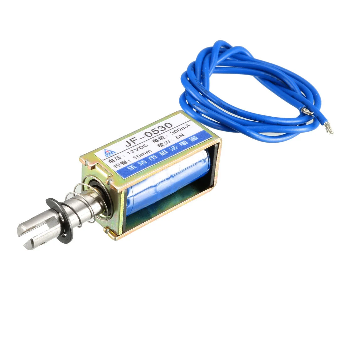 JF-0530 DC 12V 300mA 5N 10mm Pull Type Open Frame Linear Motion Solenoid Electromagnet