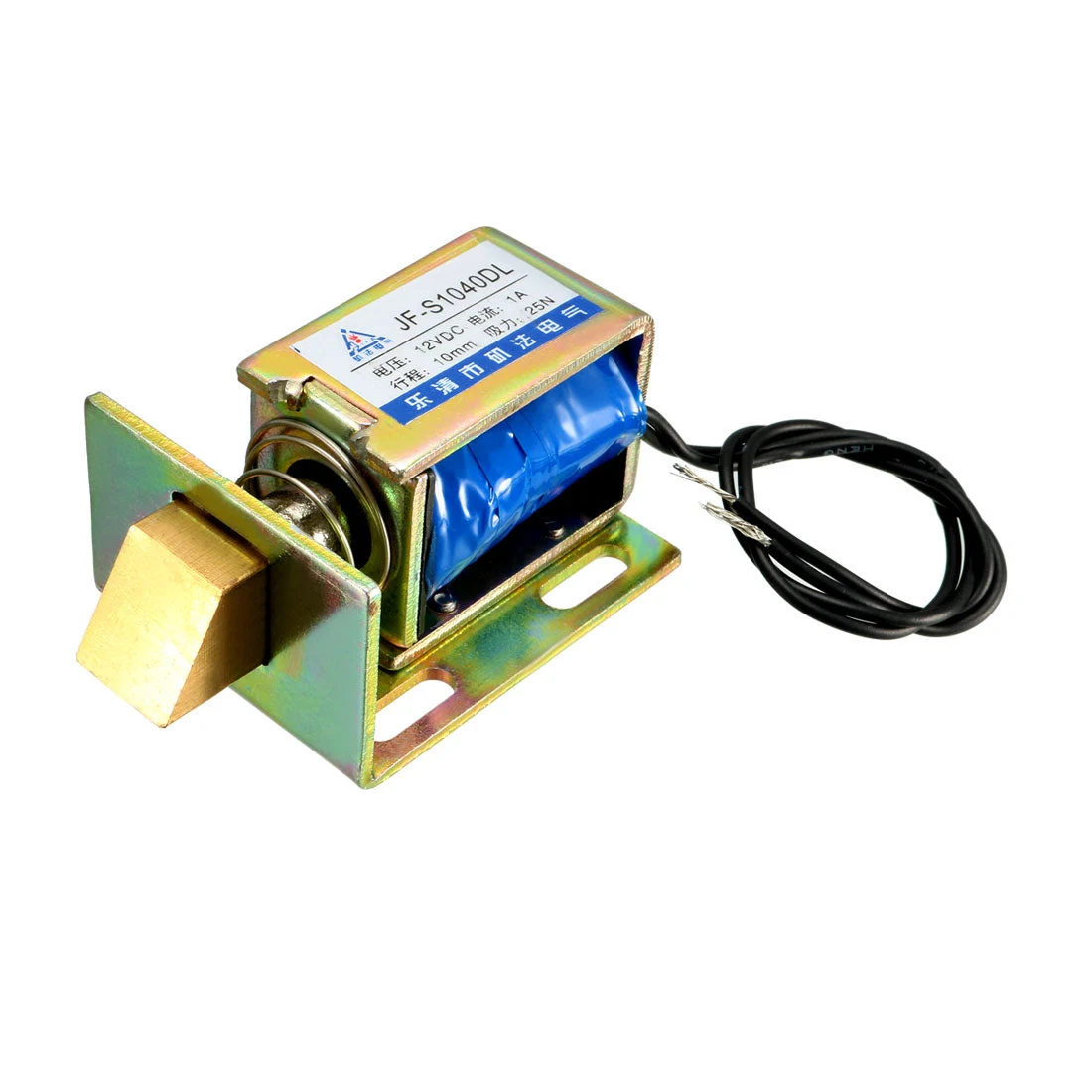 JF-S1040DL DC 12V 1A 25N 10mm Pull Type Open Frame Linear Motion Solenoid Electromagnet