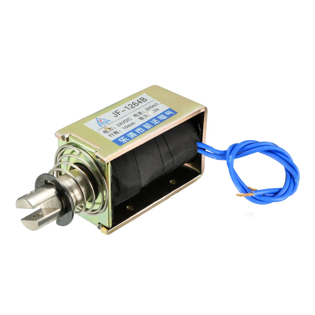 JF-1264B DC 24V 500mA 55N 10mm Pull Push Type Open Frame Linear Motion Solenoid Electromagnet