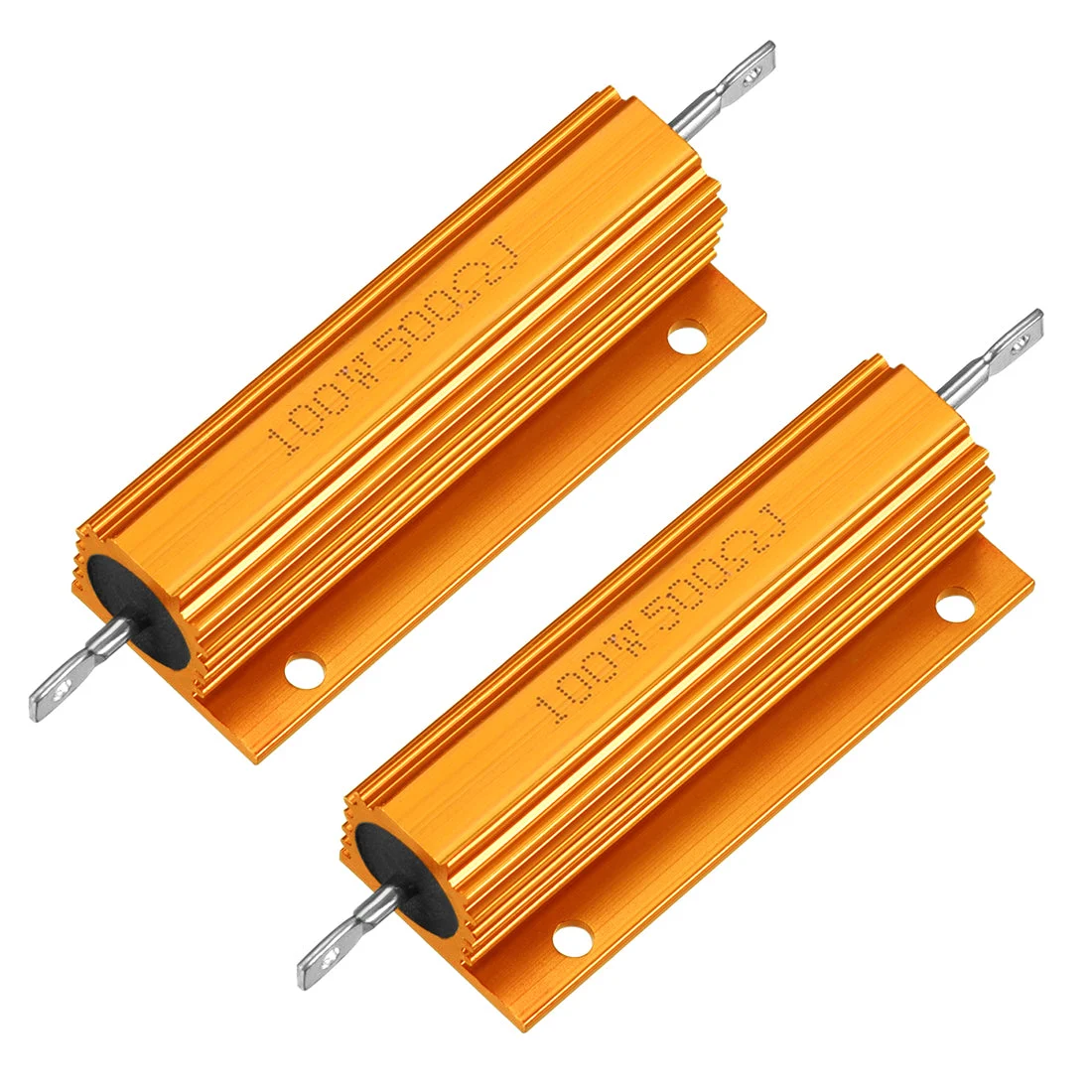 2pcs Aluminum Shell Resistor 100W 500Ohm Wirewound for LED Replacement Converter