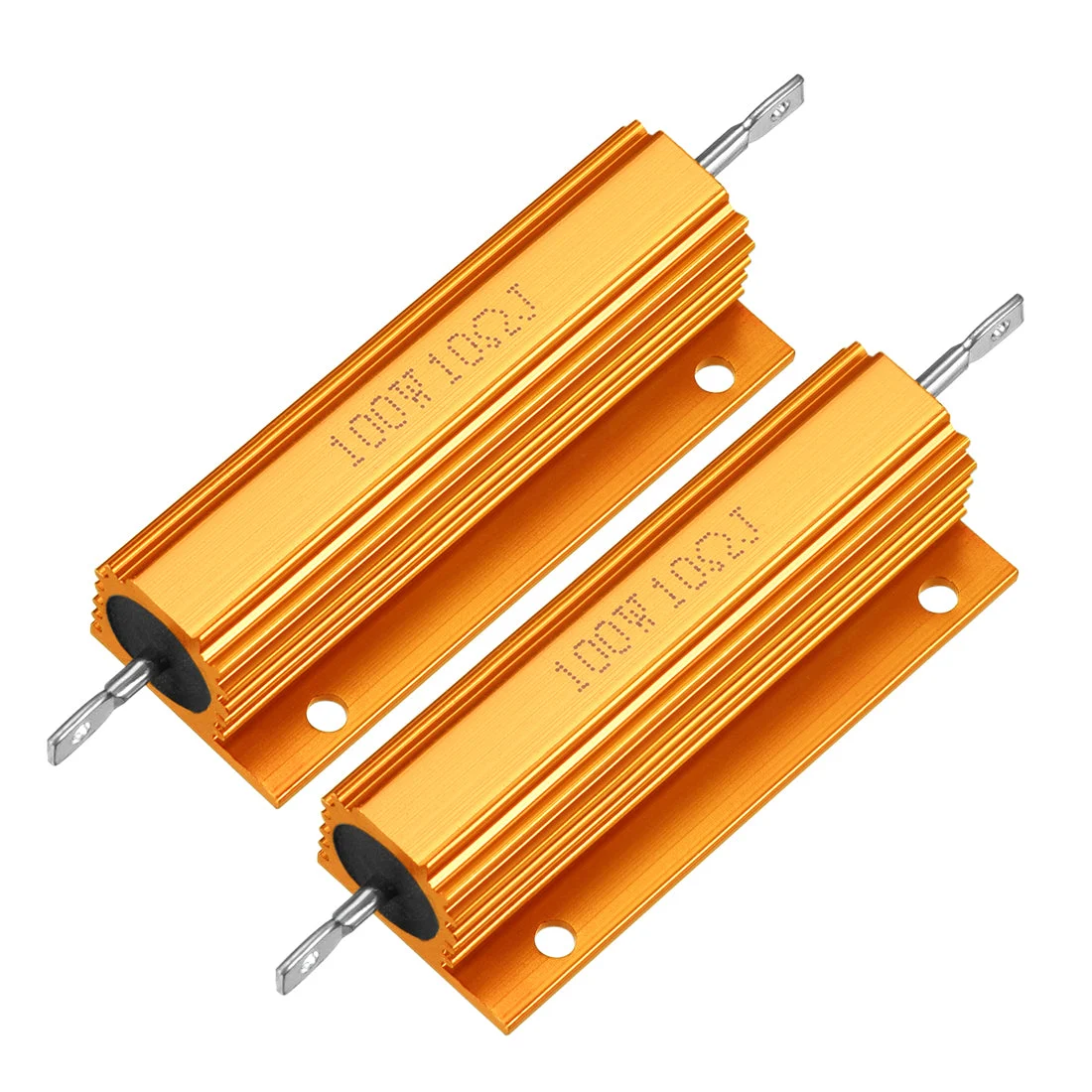 2Pcs Aluminum Case Resistor 100W 10Ohm Wirewound for LED Replacement Converter