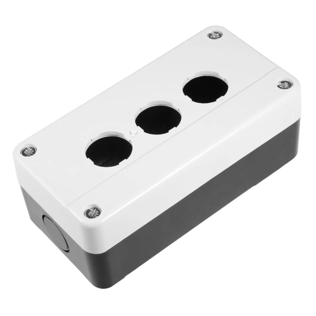 Uxcell Push Button Switch Control Station Box 22mm 3 Button Hole Watertight Black and White