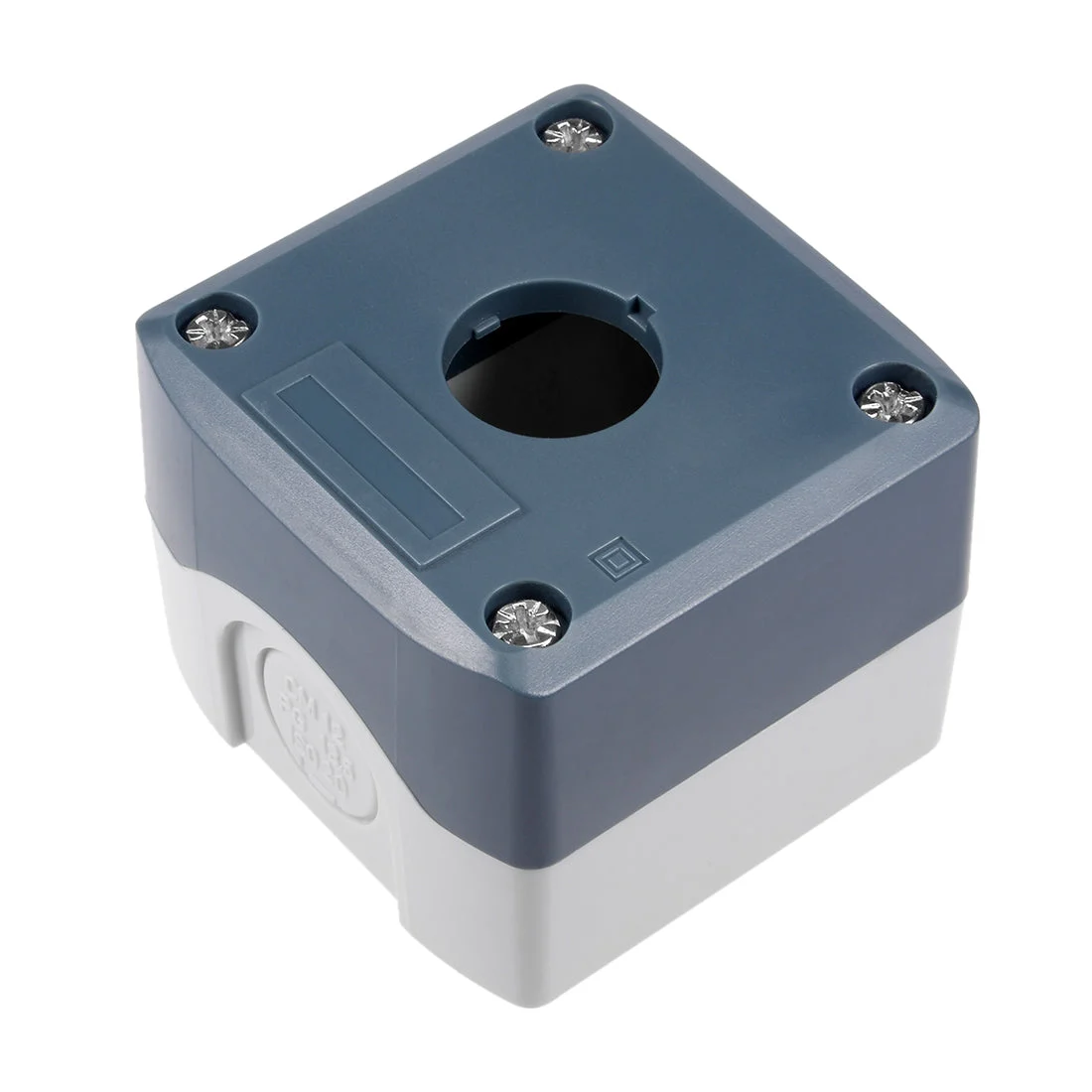 Uxcell Push Button Switch Control Station Box 22mm 1 Button Hole Waterproof Gray and White