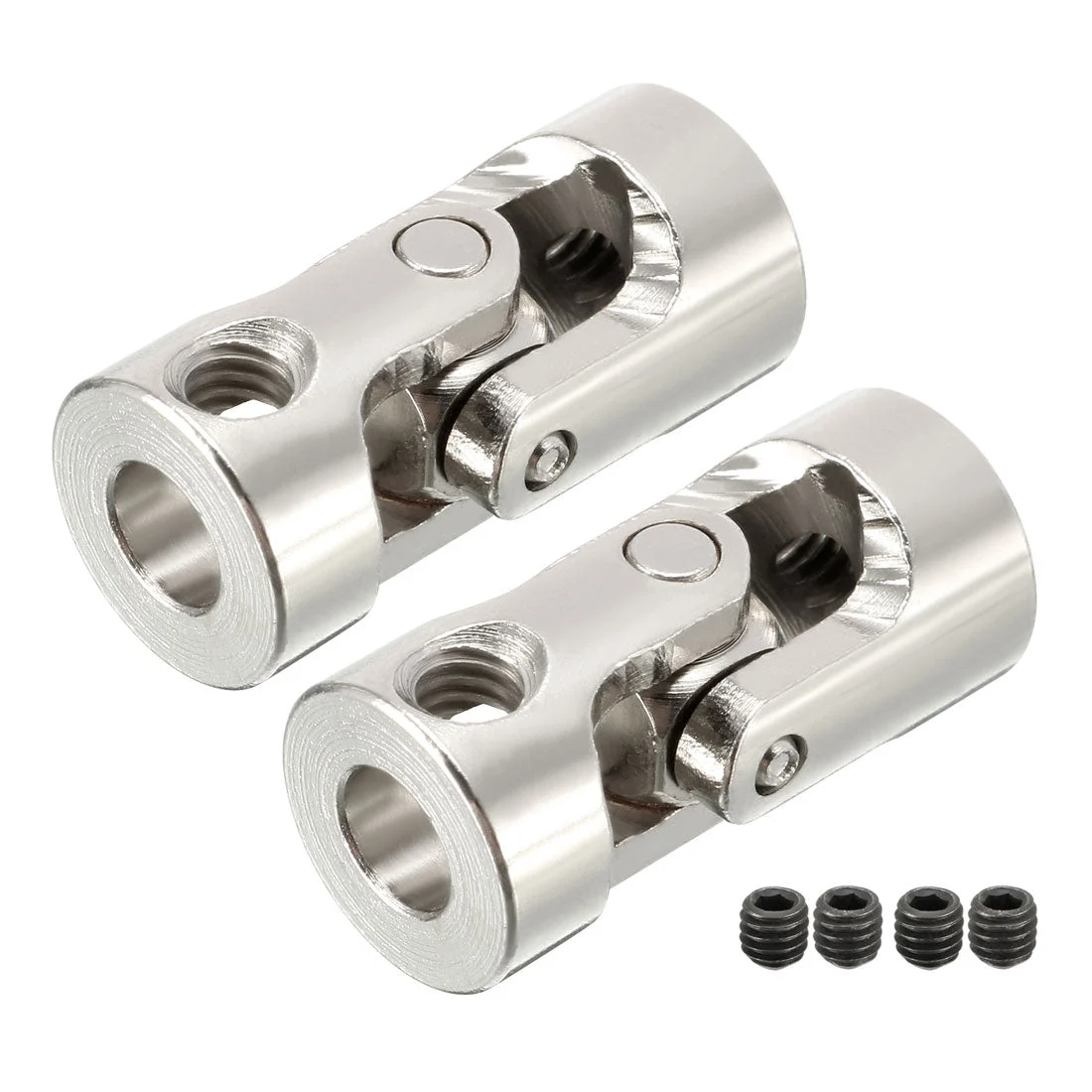 2pcs 4mm to 5mm Inner Dia Rotatable Universal Steering Shaft U Joint Coupler L24XD11