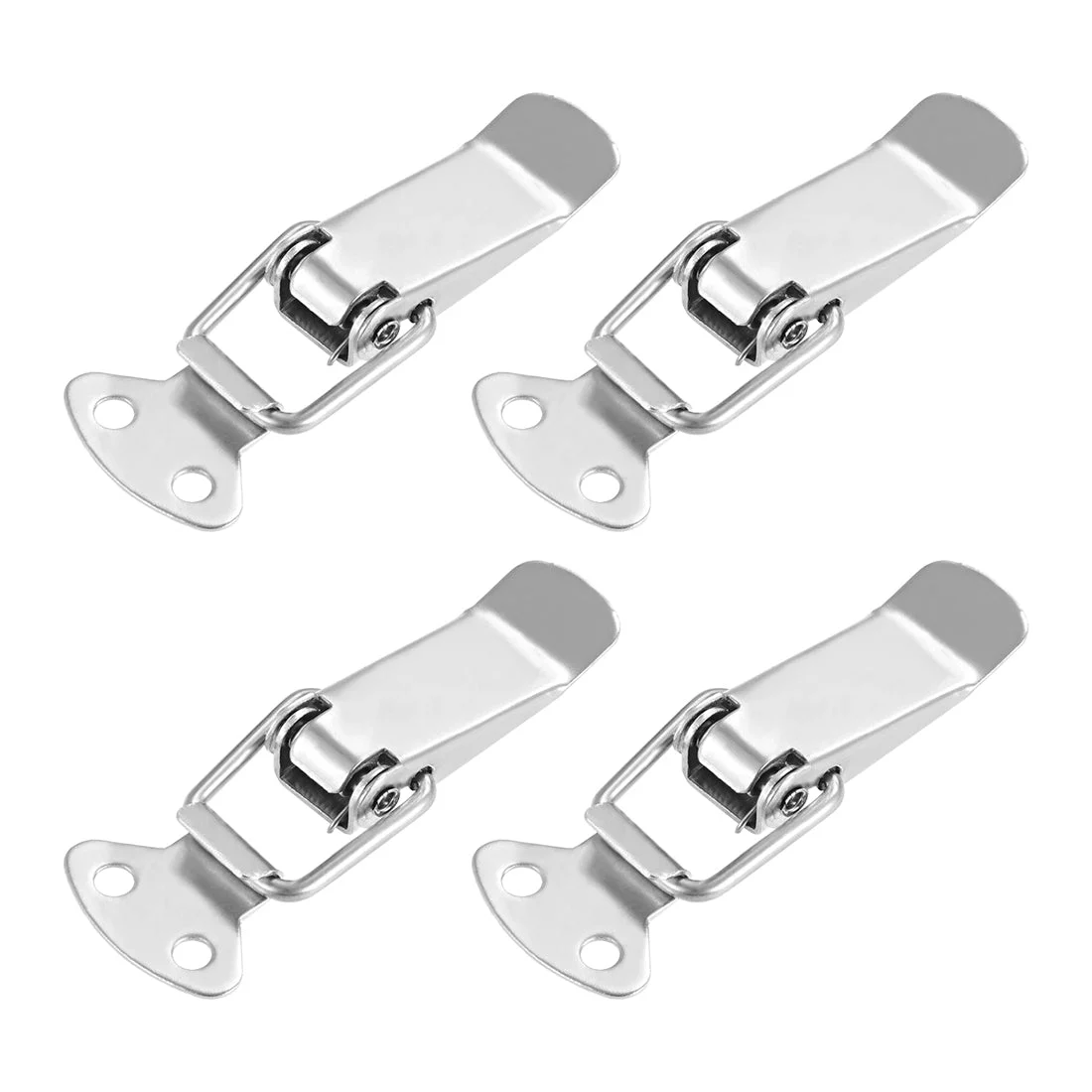 304 Stainless Steel Spring Loaded Toggle Case Box Crate Trunk Latch Catches Clamp Hasps 4 pcs, 72mm Overall Length