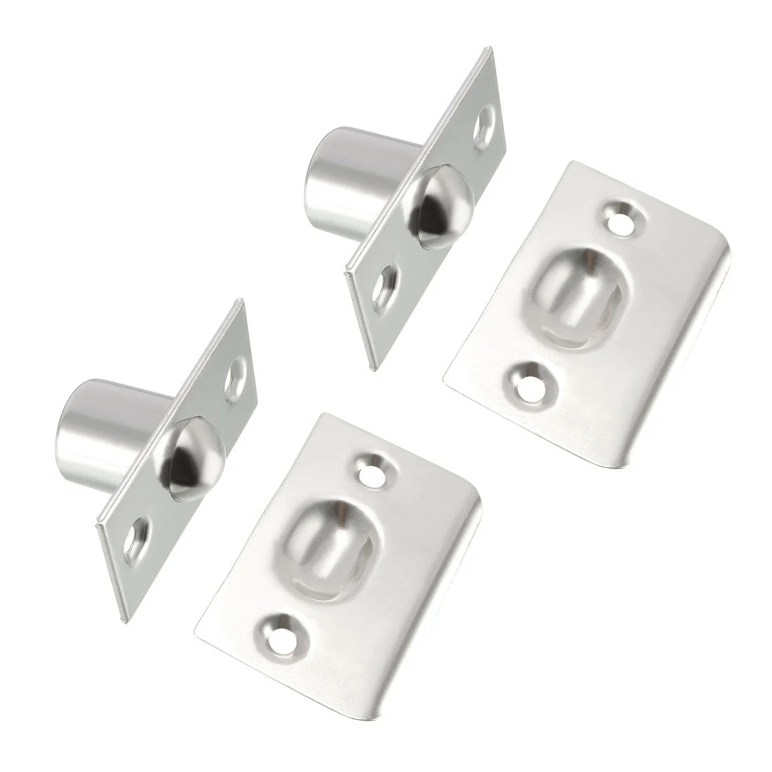 Closet Door Drive-in Large Ball Catch Stainless Steel With Strike Plate Screws 2PCS