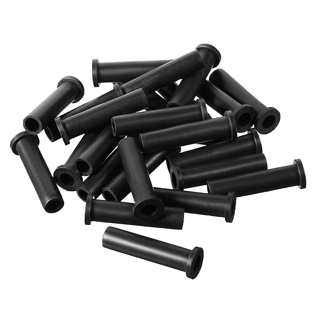 25 Pcs Rubber Strain Relief Cord Boot Protector Cable Sleeve Hose 33mm Long Black