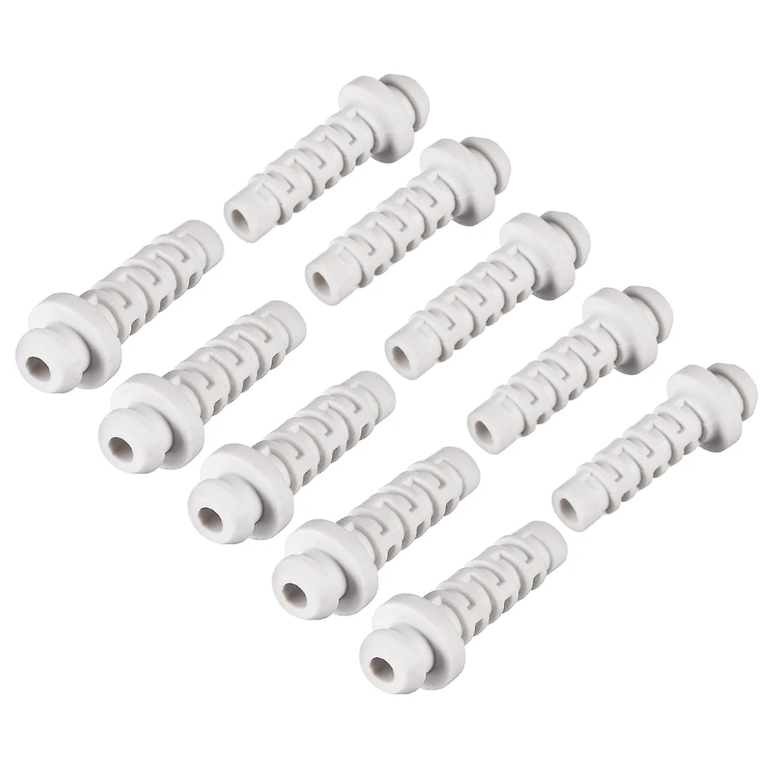 10pcs 3mm Inner Dia PVC Strain Relief Cord Boot Protector Power Tool Hose White