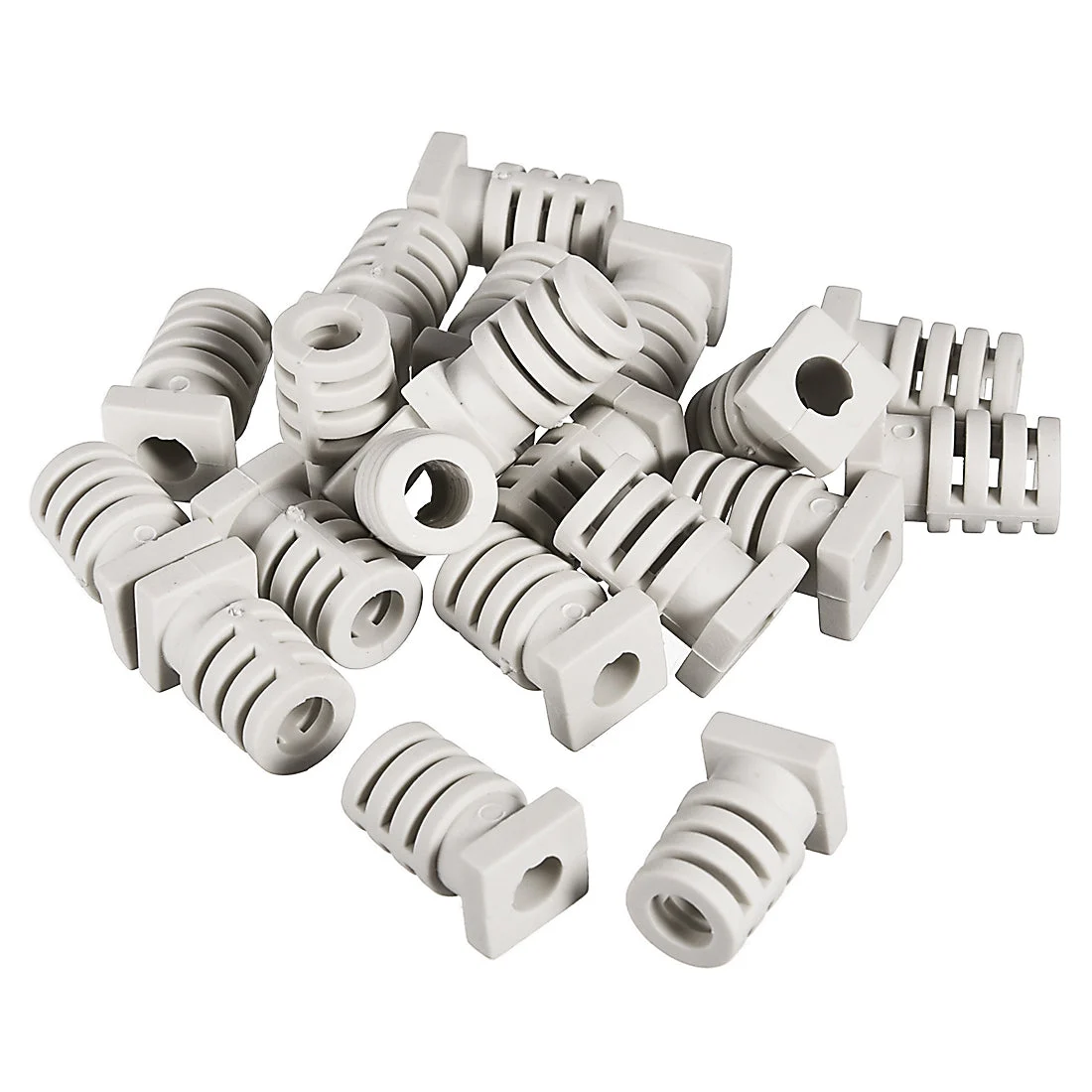 20Pcs 5.7mm Inner Dia PVC Square Strain Relief Cord Boot Protector Sleeve Power Tool Hose White