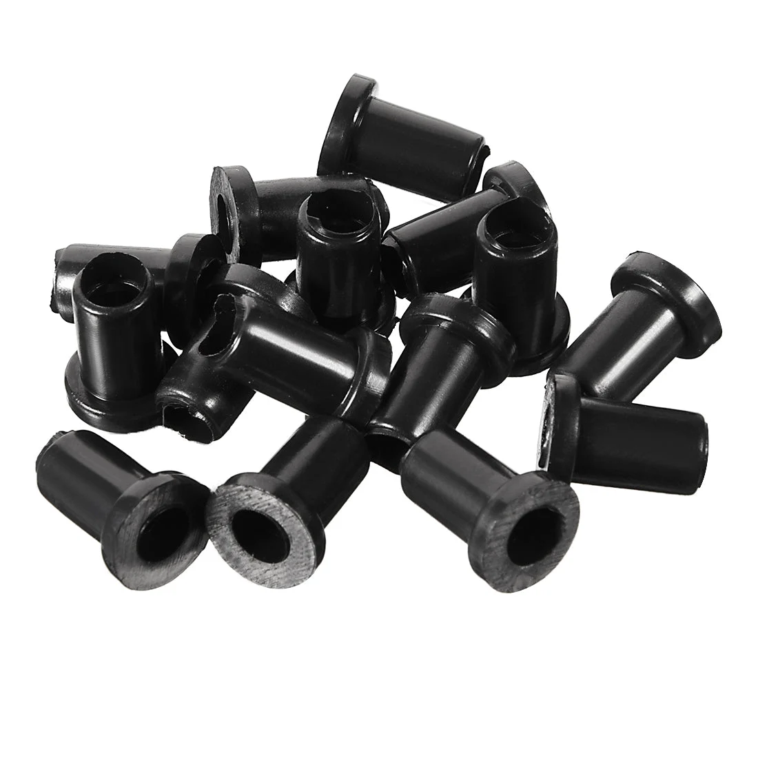 15Pcs 5mm Inner Dia PVC Strain Relief Cord Boot Protector Cable Sleeve Hose Black