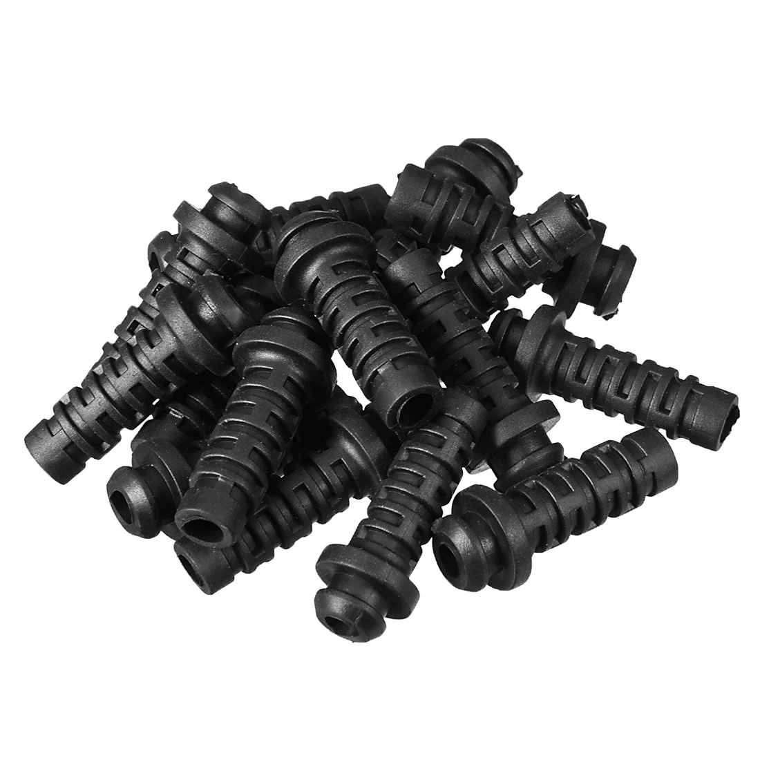 15pcs 4mm Inner Dia PVC Strain Relief Cord Boot Protector Power Tool Hose Black