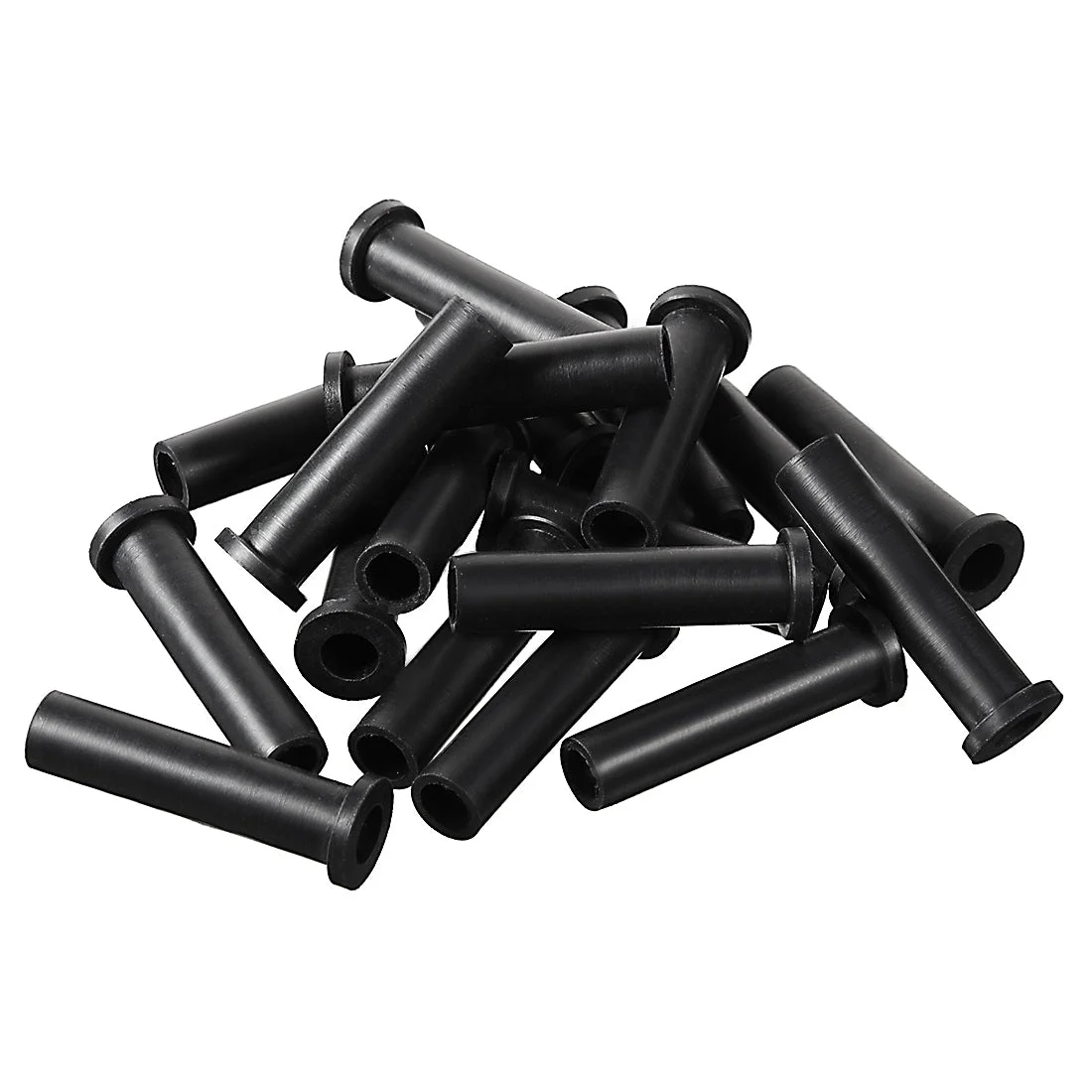 20 Pcs PVC Strain Relief Cord Boot Protector Cable Sleeve Hose 33mm Long Black