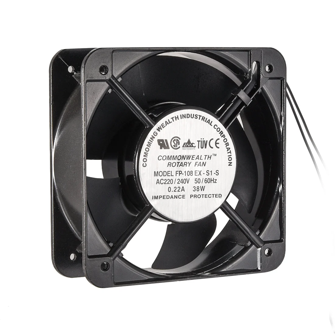 Uxcell Cooling Fan 150mm x 150mm x 50mm FP-108 AC 220/240V 0.22A Long Life Sleeve Bearings