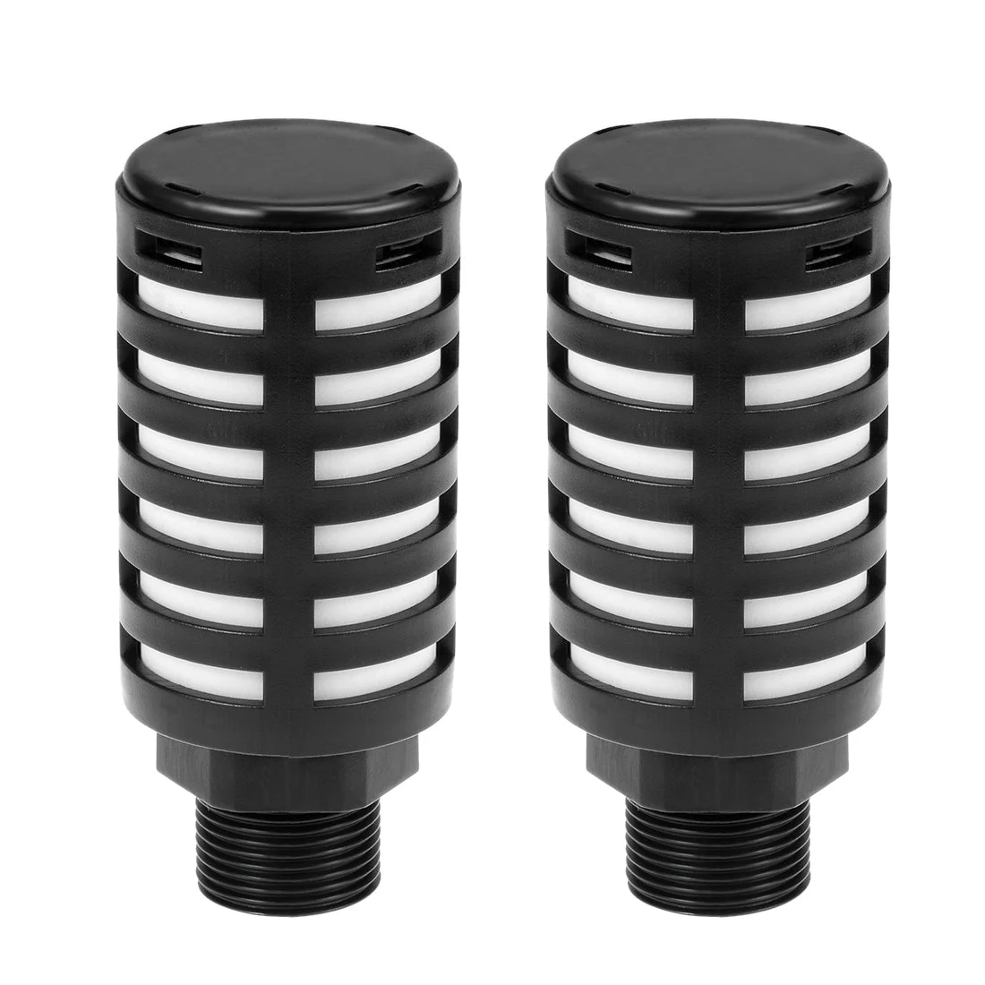 Plastic Pneumatic Muffler Exhaust Air Line Silencer 3/4 PT Black, 2pcs