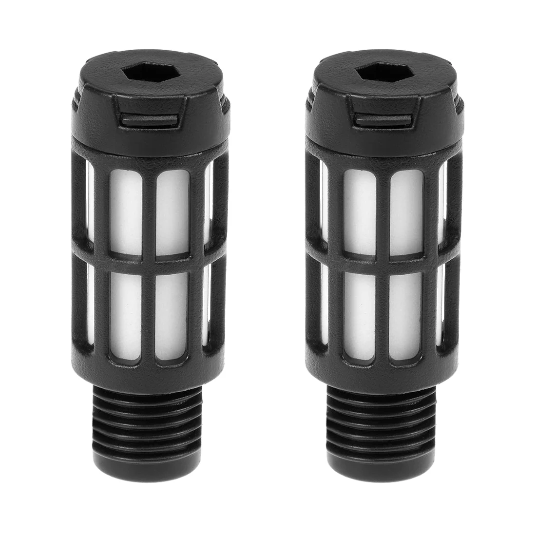 Uxcell Plastic Pneumatic Muffler Exhaust Air Line Silencer Bigger 1/4 PT Black, 2pcs