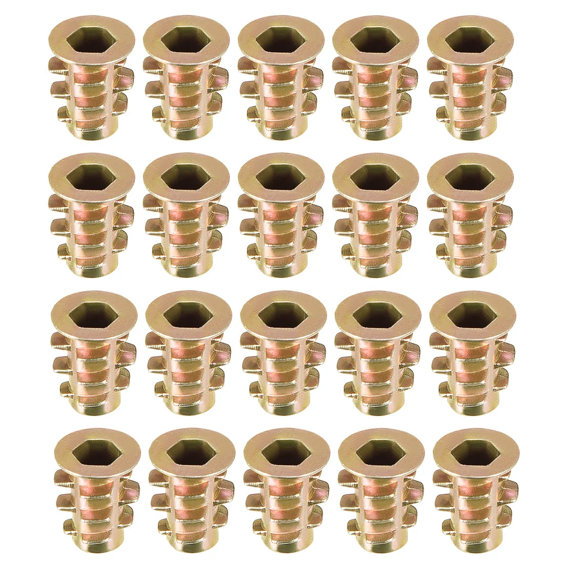 Threaded Insert Nuts Zinc Alloy Hex Socket M4 Internal Threads 10mm 20pcs