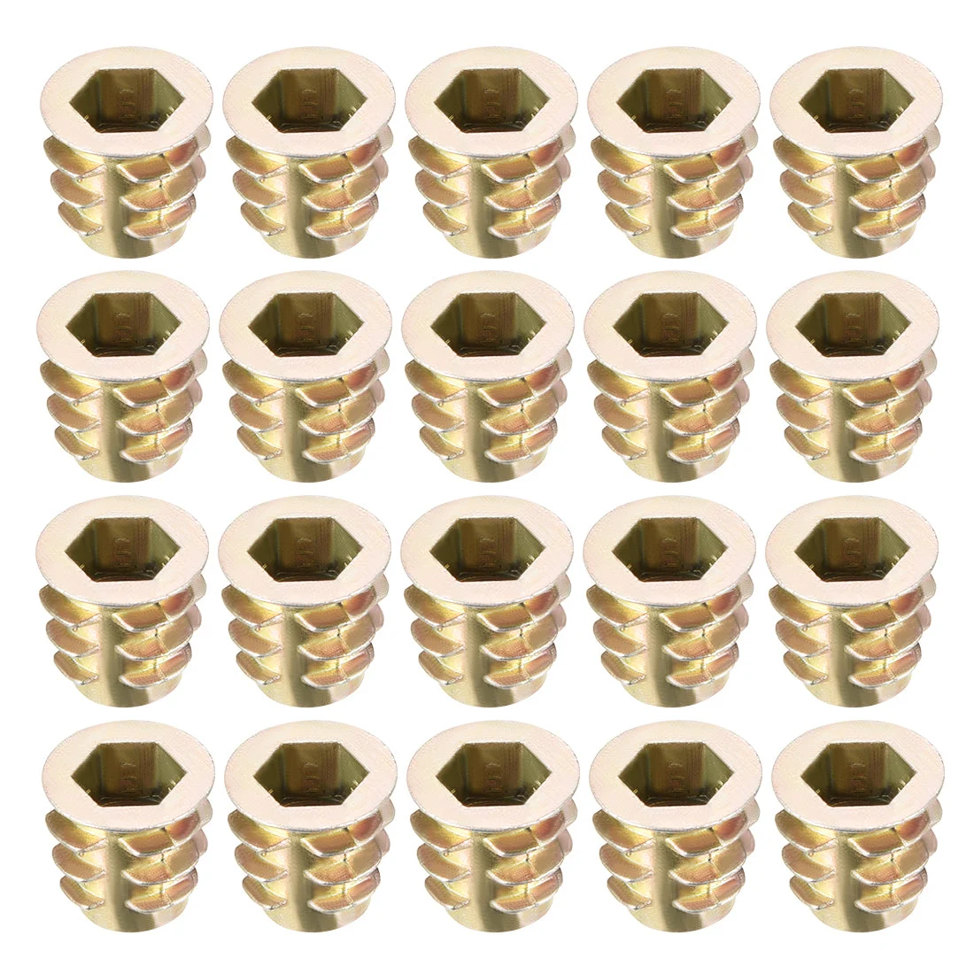 Threaded Insert Nuts Zinc Alloy Hex Socket M6 Internal Threads 10mm Length 20pcs