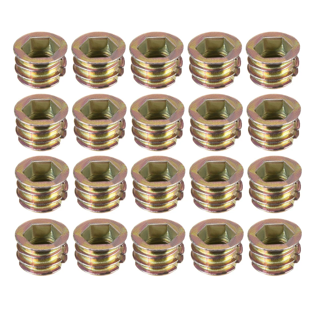 Threaded Insert Nuts Zinc Alloy Hex Socket M8 Internal Threads 10mm Length 20pcs
