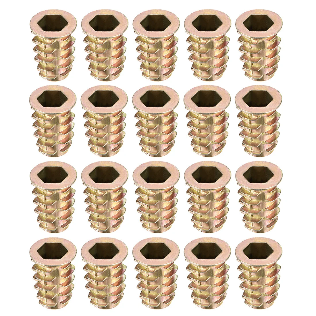 Threaded Insert Nuts Zinc Alloy Hex Socket M8 Internal Threads 20mm L 20X
