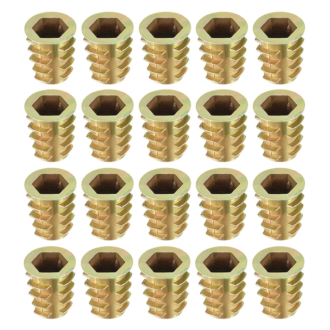 Threaded Insert Nuts Zinc Alloy Hex Socket M10 Internal Thread 20mm Length 20pcs