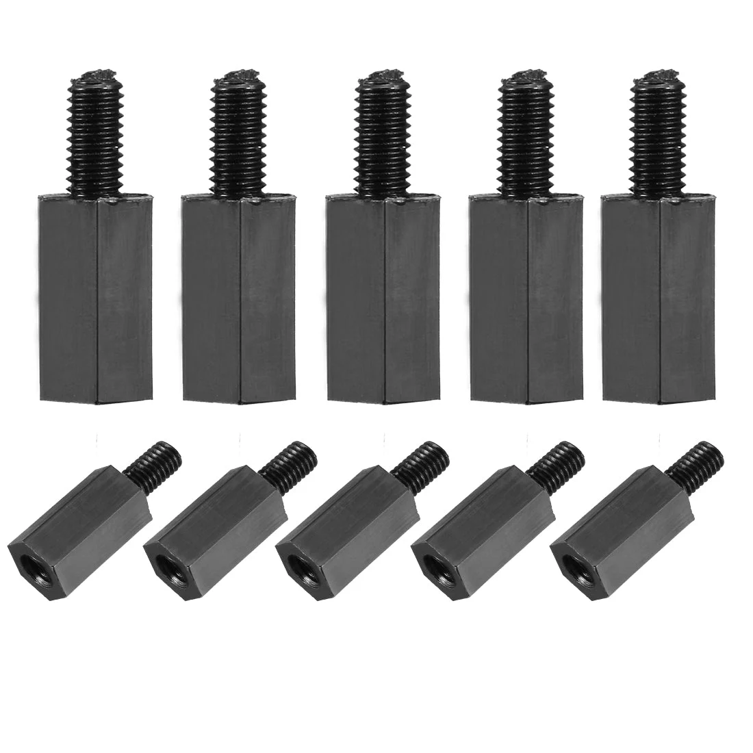 M3x10mm+6mm Male-Female Hex Nylon PCB Motherboard Spacer Standoff for FPV Drone Quadcopter, Computer & Circuit Board Black 100pcs