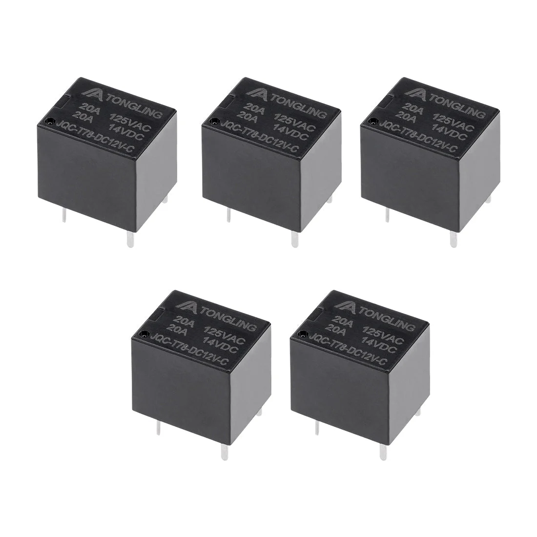 5 Pcs JQC-T78-DC12V-C DC 12V Coil SPDT 5 Pin PCB Electromagnetic Power Relay