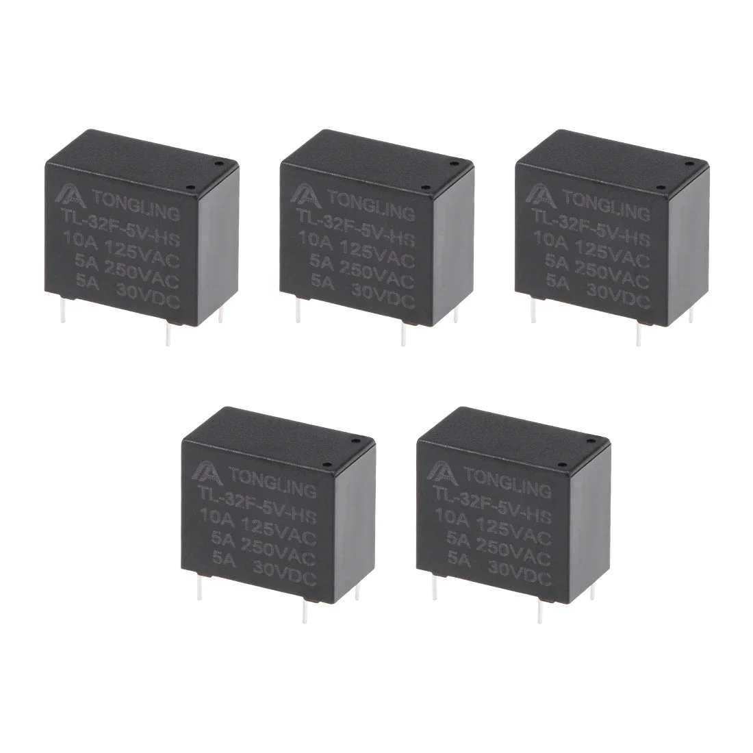 5 Pcs TL-32F-5V-HS DC 5V Coil SPST 4 Pin PCB Electromagnetic Power Relay Black