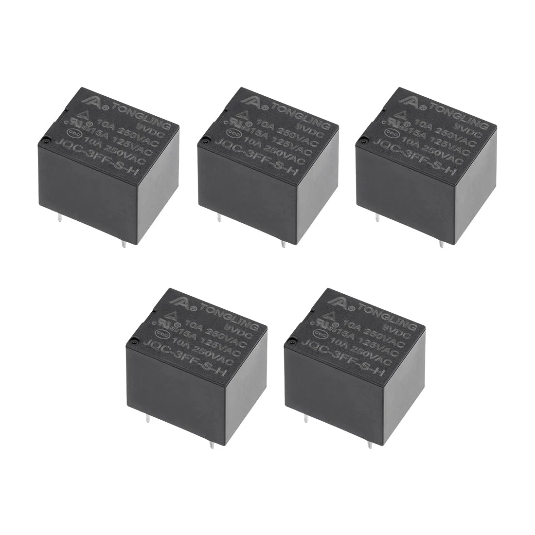 5 Pcs JQC-3FF-S-H DC 9V Coil SPST 4 Pin PCB Electromagnetic Power Relay