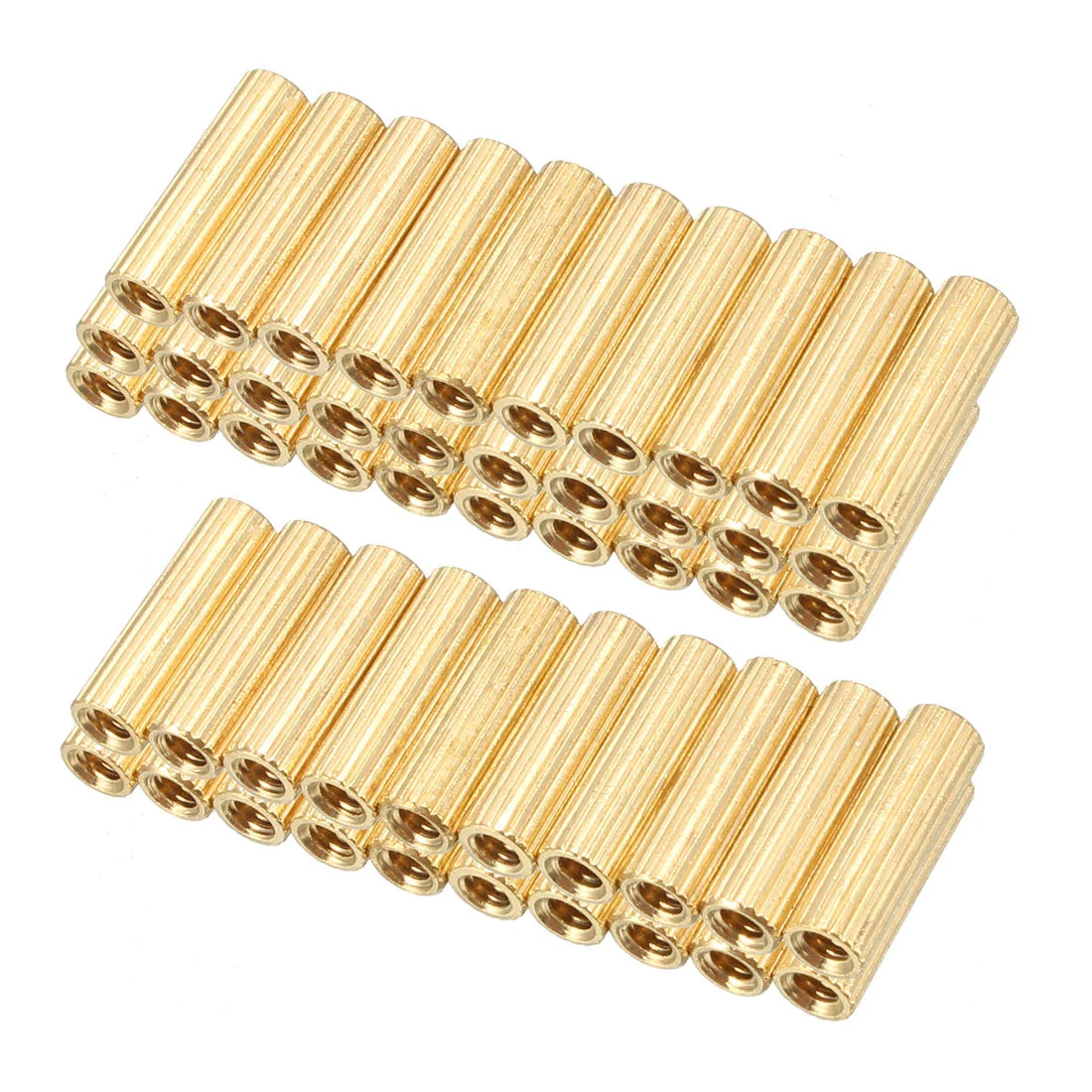 50pc Brass Round Straight PCB Female Thread Standoff Spacer M2x3x12mm