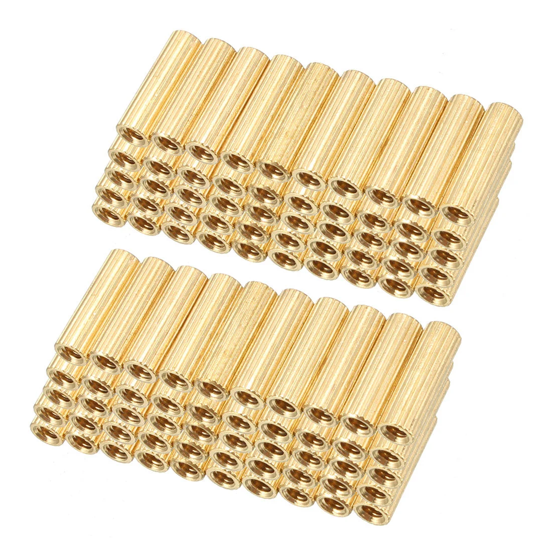 100pcs Brass Round Straight PCB Pillar Female Thread Standoff Spacer M2x3x12mm