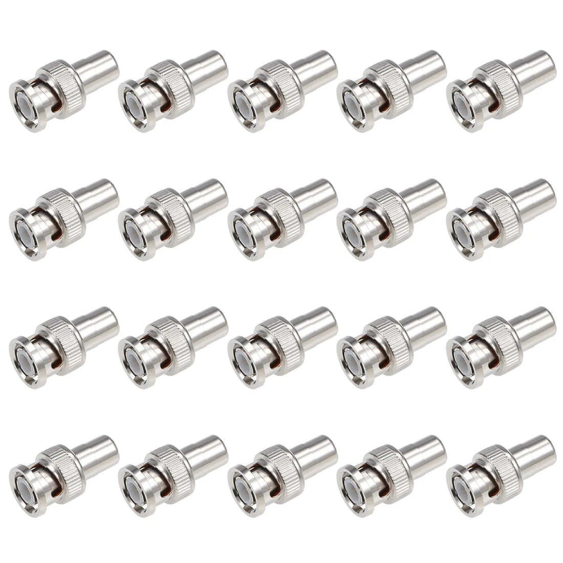 20pcs Alloy BNC Male to RCA Female Adapter Straight Connector for CCTV Security Camera