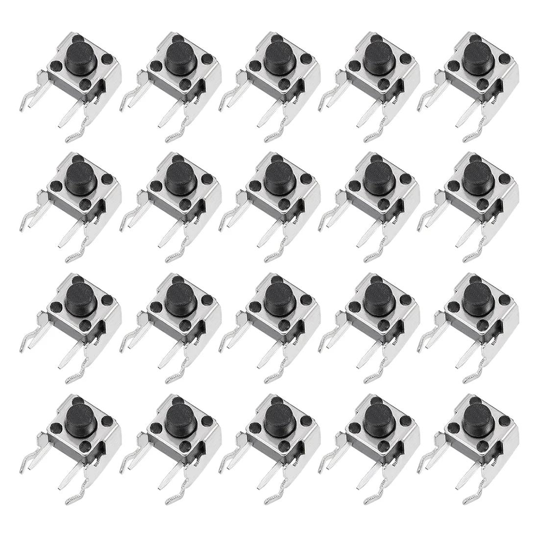 20 Pcs DIP PCB Fixed Bracket Sied Mounting Tact Switch Momentary 6x6x6mm