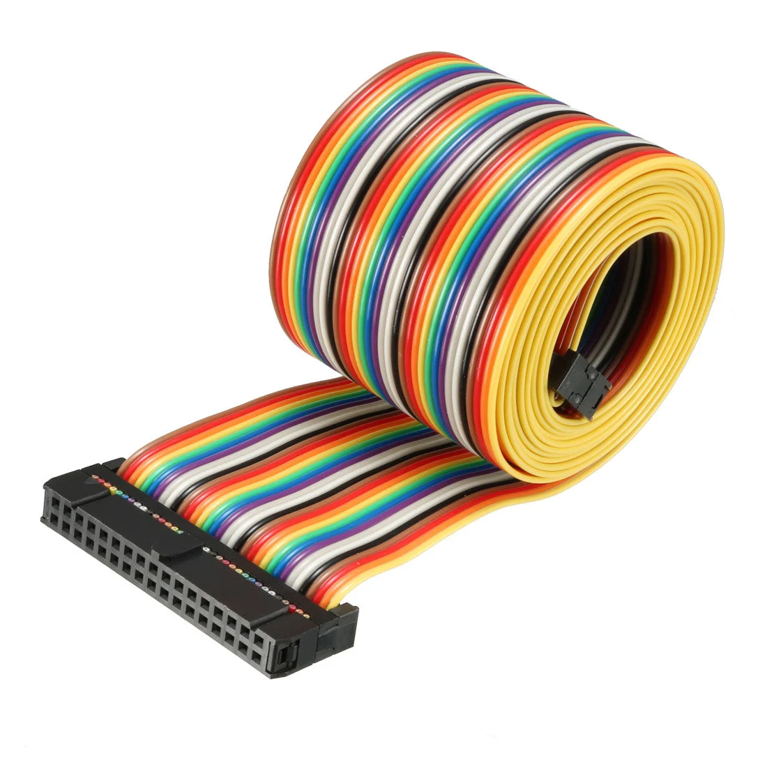 IDC Rainbow Wire Flat Ribbon Cable 34 Pins 148cm Length 2.54mm Pitch Type-B