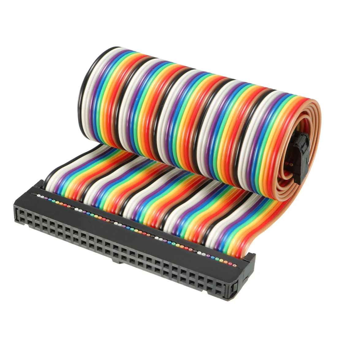 IDC Rainbow Wire Flat Ribbon Cable 50 Pins 43cm Length 2.54mm Pitch Type-C